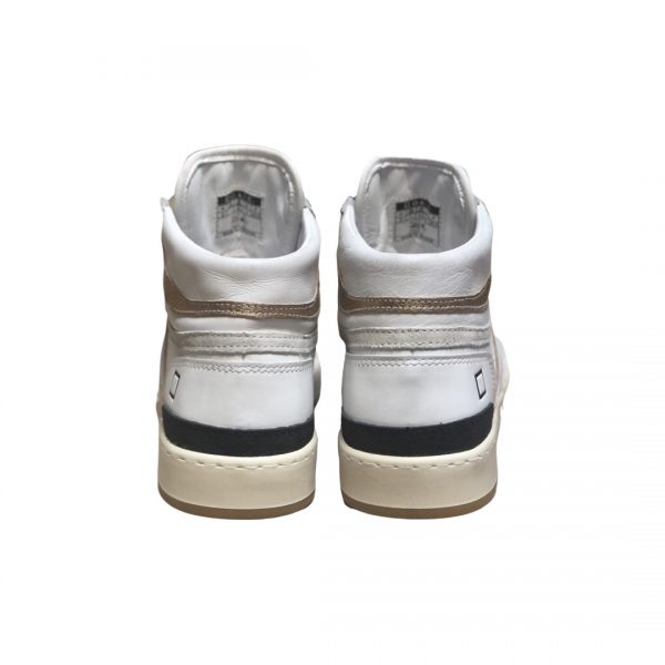 D.A.T.E SNEAKERS SPORT HIGH VINTAGE CALF-WHITE-GOLD