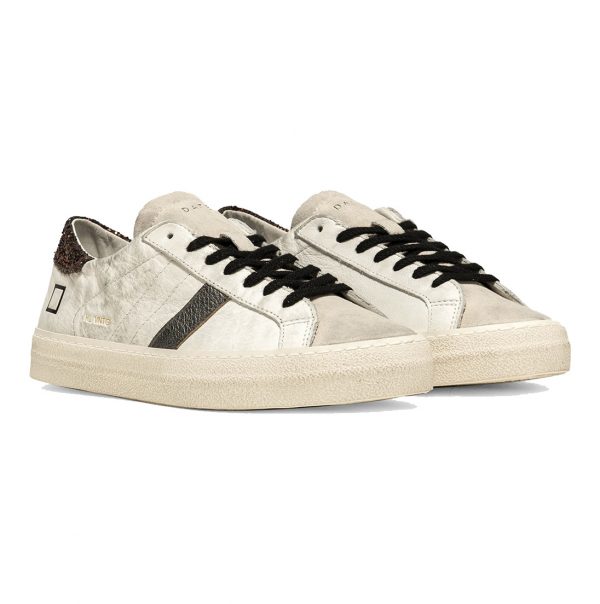 D.A.T.E SNEAKERS HILL LOW VINTAGE CALF WHITE-BROWN