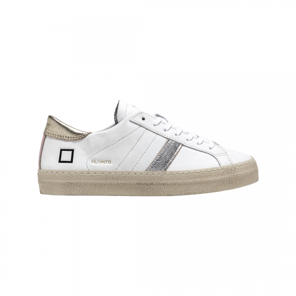 D.A.T.E Sneakers Hill Low Vintage Calf White-Platinu