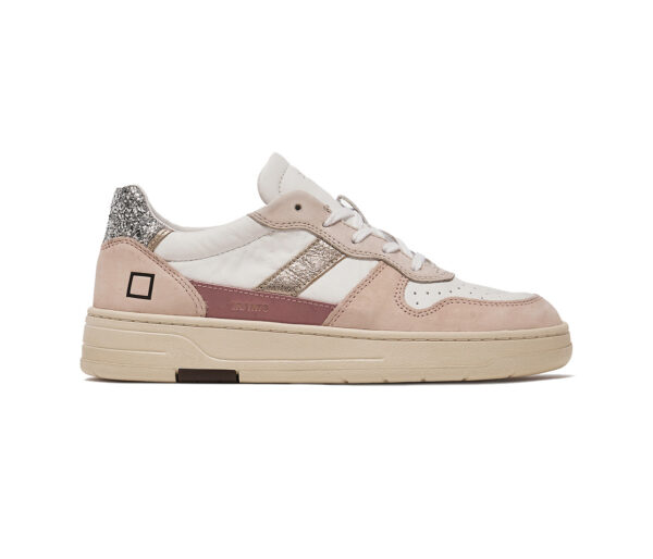 D.A.T.E Sneakers Court 2.0 Vintage Calf White-Pink