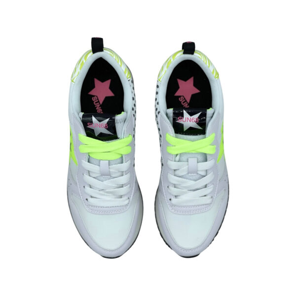 SUN68 Sneakers Stargirl Transparentpatch Bianco/Giallo Fluo