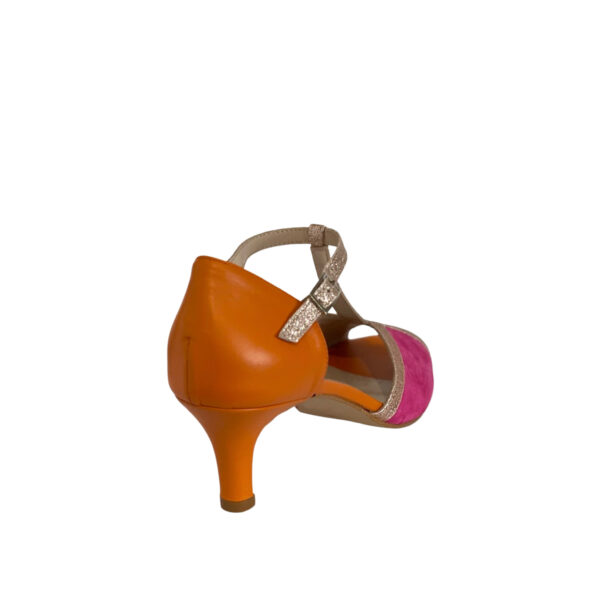 SCARLET Sandalo Tacco Fucsia/Arancio