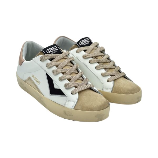 4B12 Sneakers Suprime Bianco-Beige-Rosa