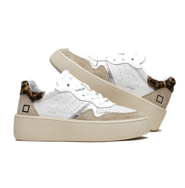 D.A.T.E Sneakers Step Calf White-Leopard