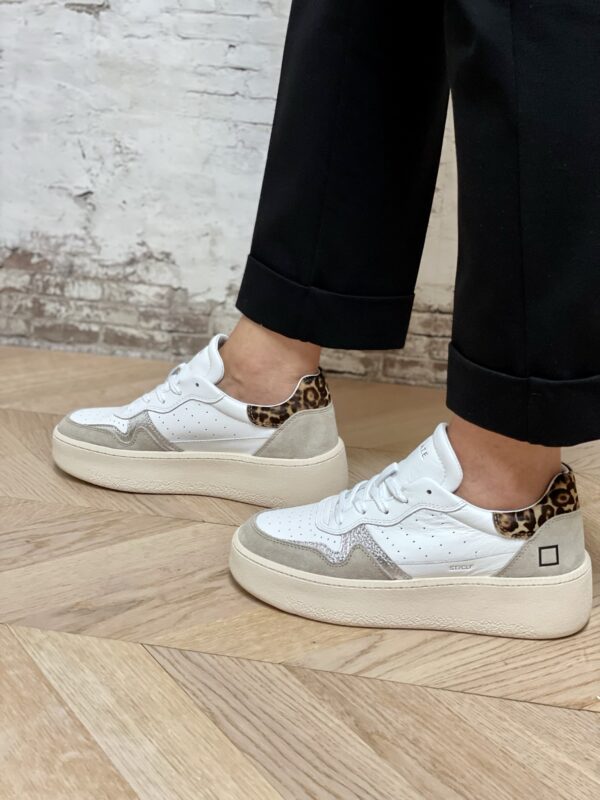 D.A.T.E Sneakers Step Calf White-Leopard