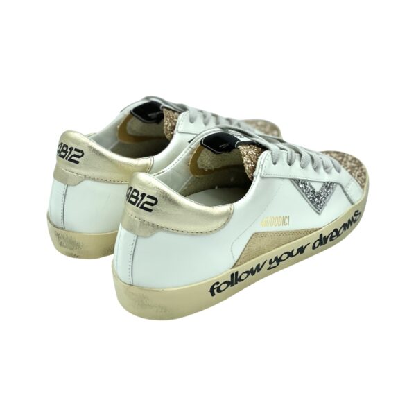 4B12 Sneakers Suprime Glitter Platino-Bianco